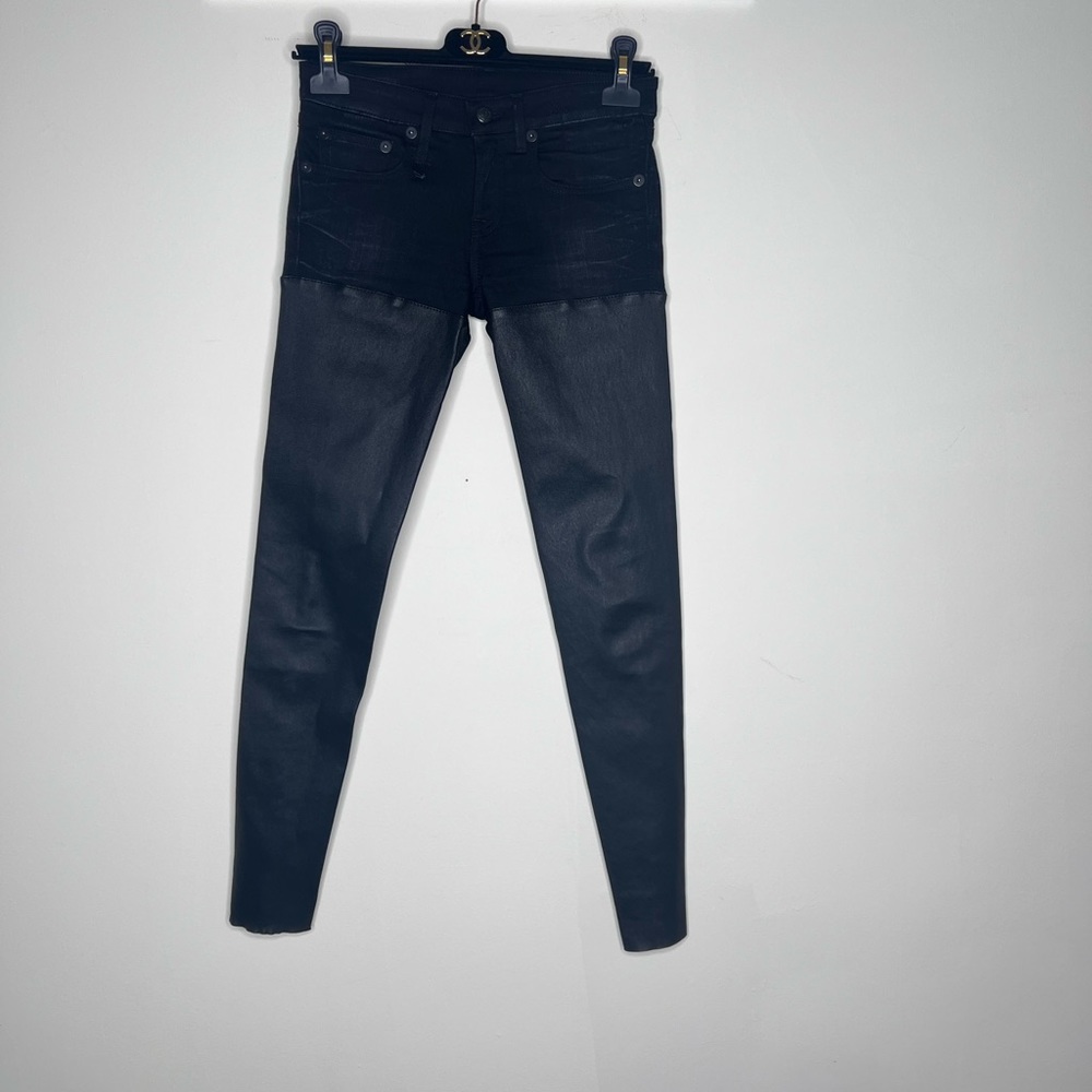 R13 Black Leather Chaps JEANS SIZE 24 $845. - Picture 6 of 12